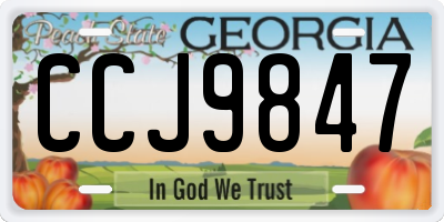 GA license plate CCJ9847