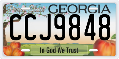 GA license plate CCJ9848