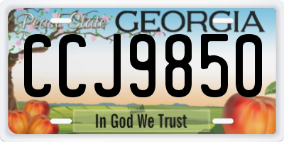 GA license plate CCJ9850