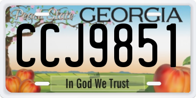 GA license plate CCJ9851
