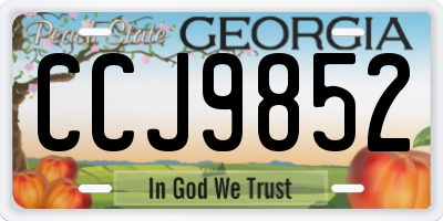 GA license plate CCJ9852