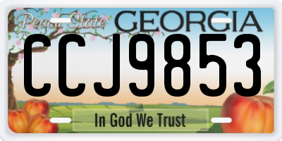 GA license plate CCJ9853