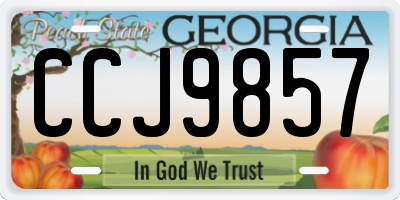 GA license plate CCJ9857