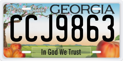 GA license plate CCJ9863