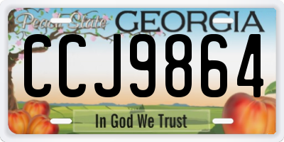 GA license plate CCJ9864