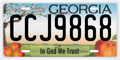 GA license plate CCJ9868