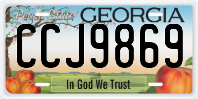 GA license plate CCJ9869