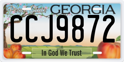 GA license plate CCJ9872