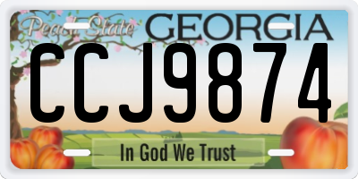 GA license plate CCJ9874