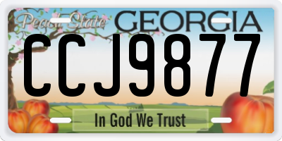 GA license plate CCJ9877