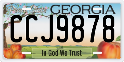 GA license plate CCJ9878
