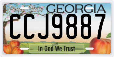 GA license plate CCJ9887