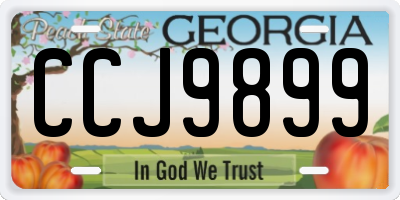 GA license plate CCJ9899