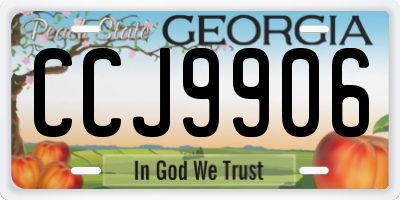GA license plate CCJ9906