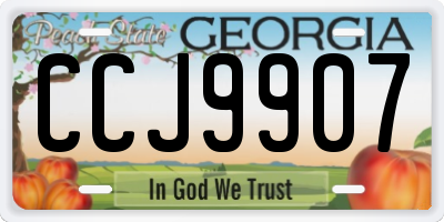 GA license plate CCJ9907