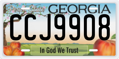 GA license plate CCJ9908