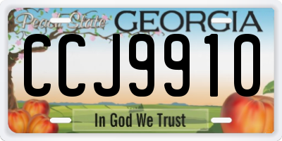 GA license plate CCJ9910