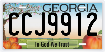 GA license plate CCJ9912