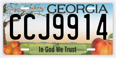 GA license plate CCJ9914