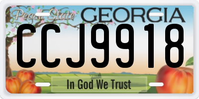 GA license plate CCJ9918