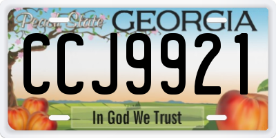 GA license plate CCJ9921