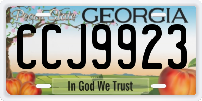 GA license plate CCJ9923