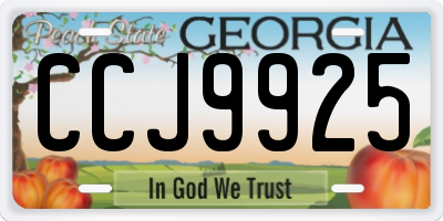 GA license plate CCJ9925