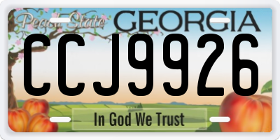 GA license plate CCJ9926