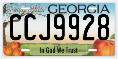 GA license plate CCJ9928