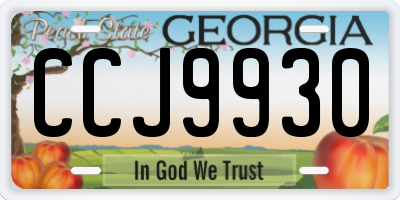 GA license plate CCJ9930