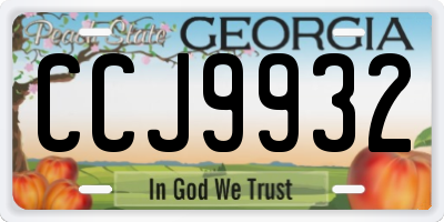 GA license plate CCJ9932