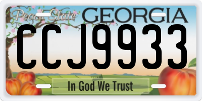 GA license plate CCJ9933