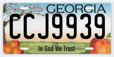 GA license plate CCJ9939