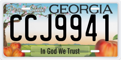 GA license plate CCJ9941