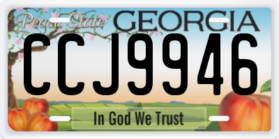 GA license plate CCJ9946