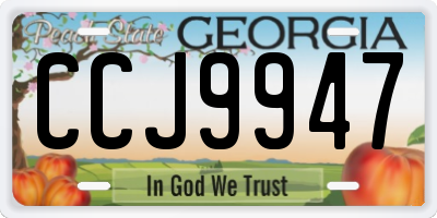 GA license plate CCJ9947