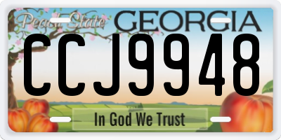 GA license plate CCJ9948