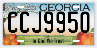 GA license plate CCJ9950