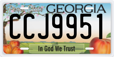 GA license plate CCJ9951