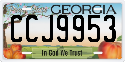 GA license plate CCJ9953