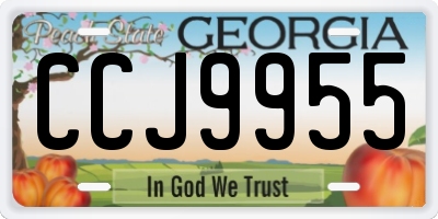 GA license plate CCJ9955