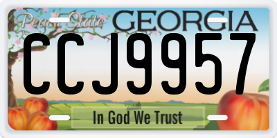 GA license plate CCJ9957