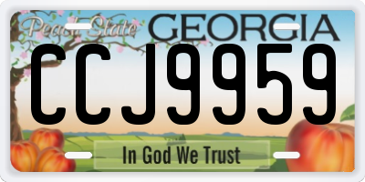 GA license plate CCJ9959