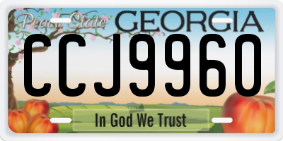 GA license plate CCJ9960