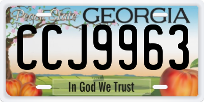 GA license plate CCJ9963