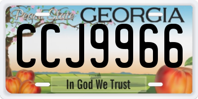 GA license plate CCJ9966