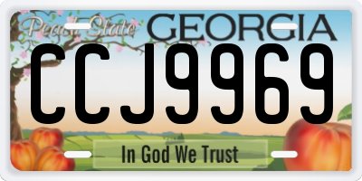 GA license plate CCJ9969