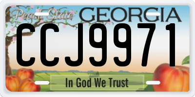 GA license plate CCJ9971