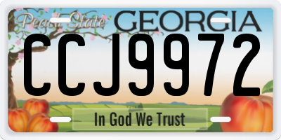 GA license plate CCJ9972