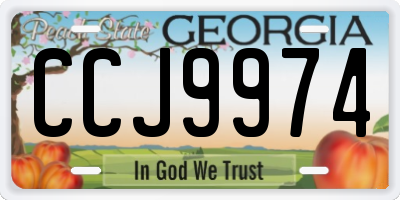 GA license plate CCJ9974
